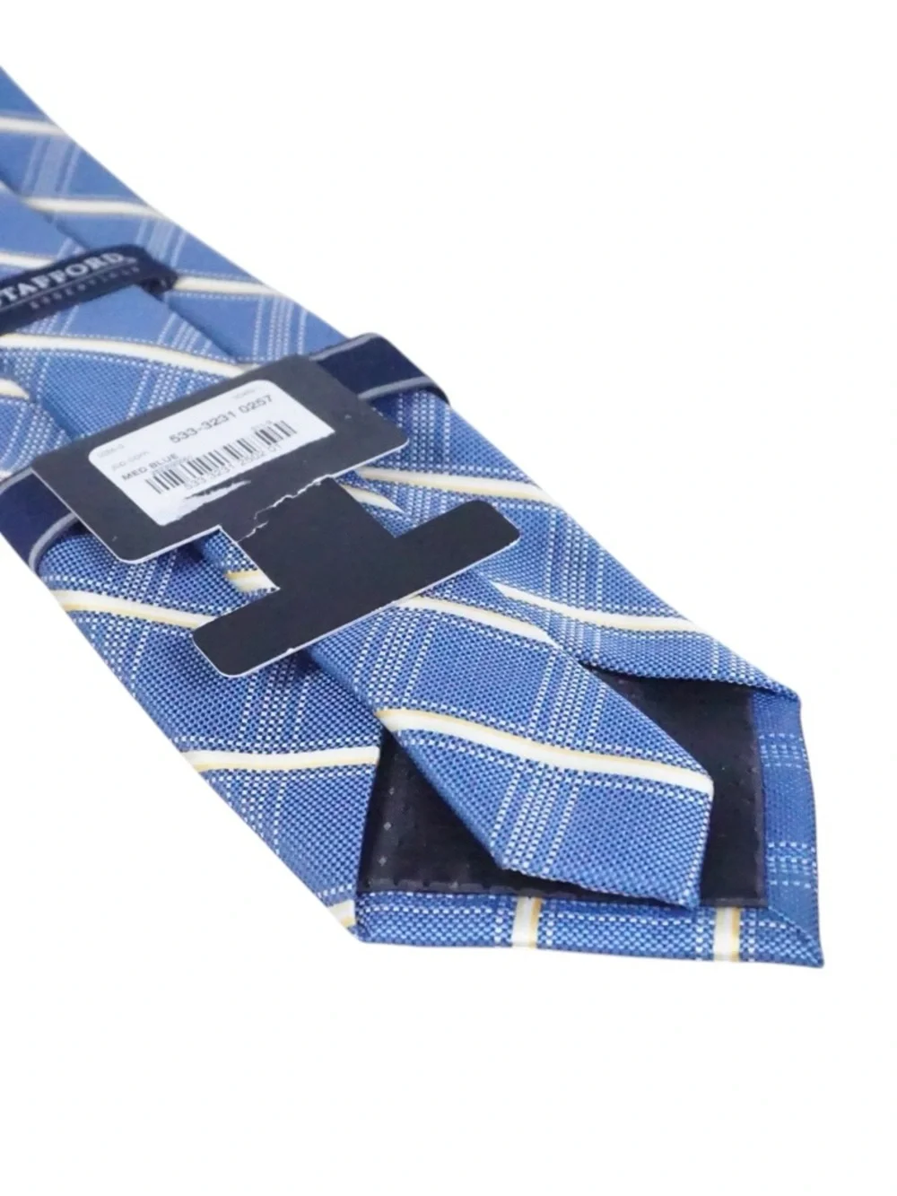 NWT Stafford Blue and Silver Diagonal Stripe Men's Tie